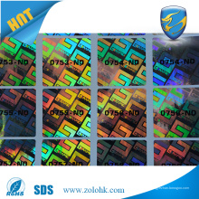 Impressão de etiquetas de holograma de número de série 3d